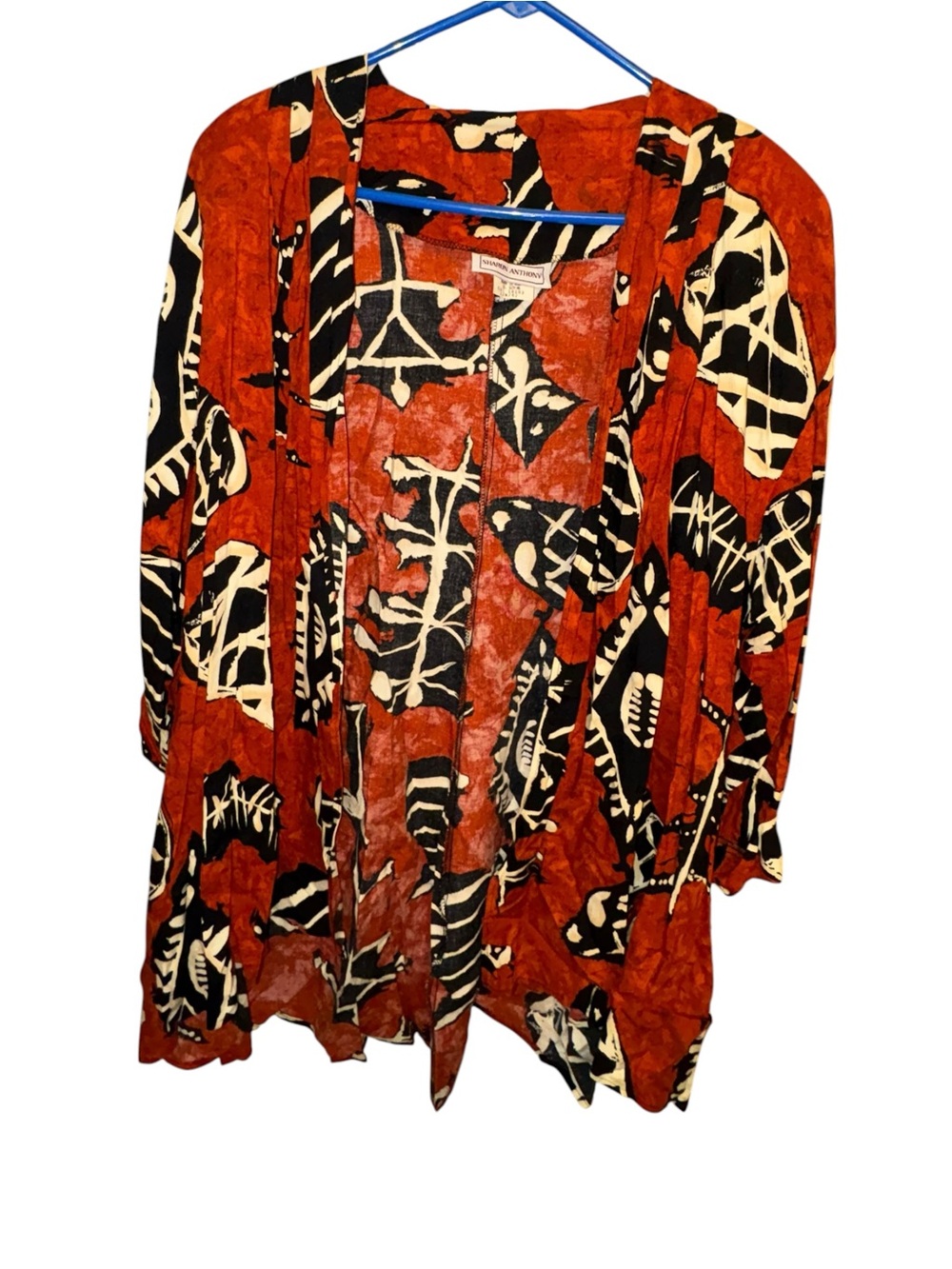 VTG Sharon Anthony Abstract Tribal Kimono Jacket 22W